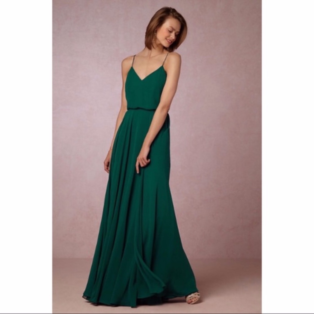 BHLDN by Jenny Yoo Forest green 'Inesse' gown sz10